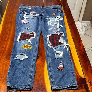 Twentyone black mid rise skinny flex jeans closet1